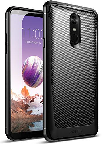 Book Cover LG Stylo 4 Case, LG Stylo 4 Plus Case, Poetic Karbon Shield [Shock Absorbing][Carbon Fiber Texture] Slim Fit Fixable TPU Case for LG Stylo 4 Plus/LG Stylo 4 (2018) - Black