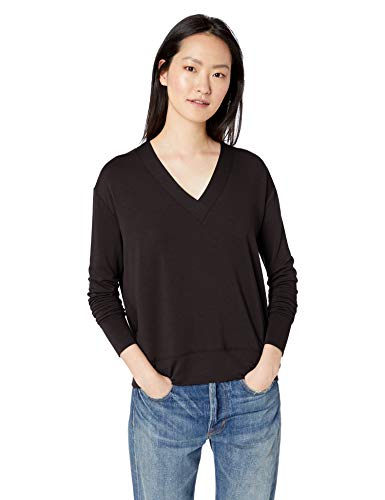 Book Cover Amazon Brand - Daily Ritual Women's Supersoft Terry Long-Sleeve Deep V-Neck Shirt