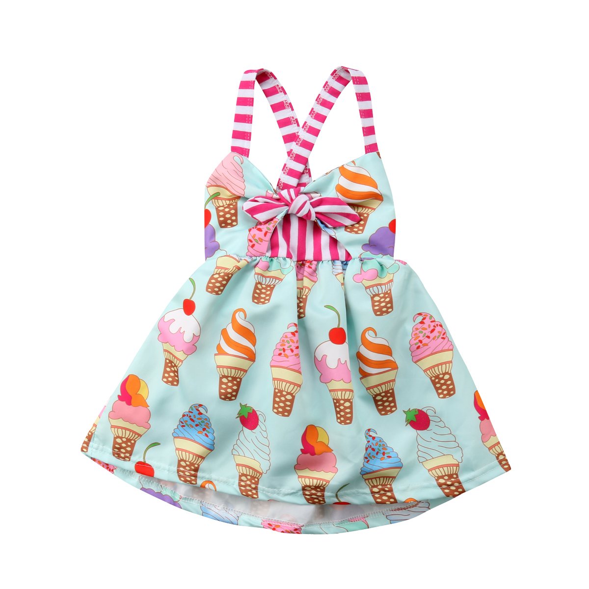 Book Cover Cute Toddler Girls Icecream Print Dress Halter, Ice Cream, Size 4-5 Years