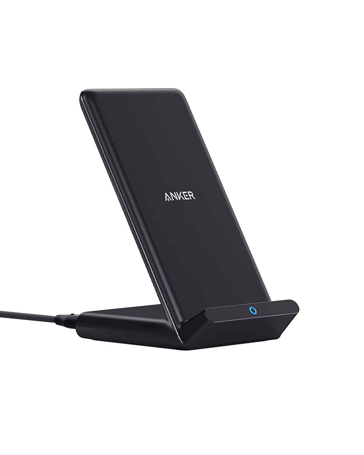 Book Cover Anker 313 Wireless Charger (Stand), Qi-Certified for iPhone 14/14 Pro/14 Pro Max/13/13 Pro Max, 10W Fast-Charging Galaxy S20, S10 (No AC Adapter) Black