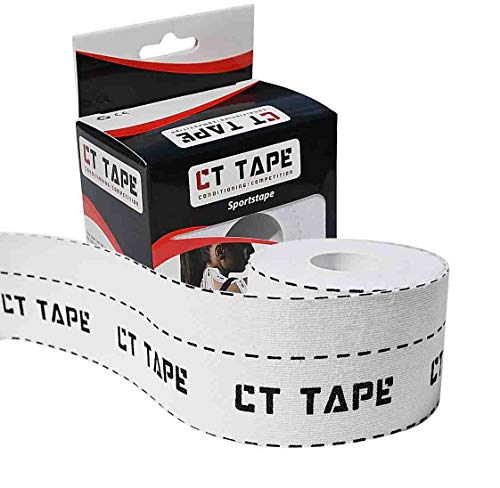 Book Cover CT Tape Kinesiology and Therapeutic Sports Tape for Sensitive Skin - Best Breathable, Latex Free, Pain Relief and Recovery Tape. Athletic Adhesive for Muscles, Knee, Shoulder, Ankle, Back-16.5 Feet