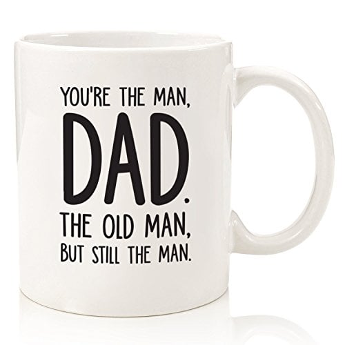 Book Cover Dad, The Man / The Old Man Funny Coffee Mug - Best Father's Day Gifts for Dad - Unique Gag Dad Gift Idea for Him from Daughter, Son, Wife, Kids - Cool Birthday Present for Men, Guys - Fun Novelty Cup