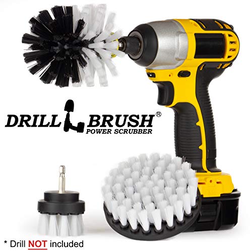 Book Cover Drillbrush 3 Piece Drill Brush Cleaning Tool Attachment Kit for Scrubbing/Cleaning Furniture, Carpet, Chairs, Shower Door Glass, and Leather - Drill Brush Wheel Cleaner Kit