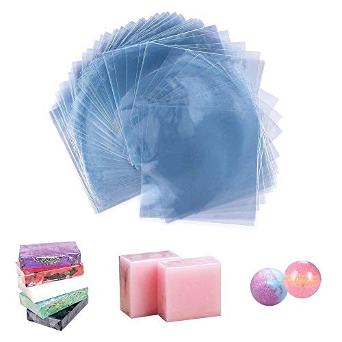 Book Cover Soap Wrappers Shrinkable 500 PCS 6X6 inch Heat Shrink Wrap Bags Soap Wrapping Supplies for DIY Bath Bombs, Homemade Gift Soaps and Makeup Bottles