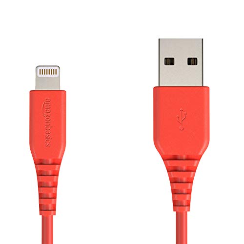 Book Cover Amazon Basics MFi-Certified Lightning to USB A Cable for Apple iPhone and iPad - 6 Feet (1.8 Meters) - Red