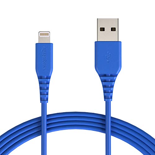 Book Cover Amazon Basics MFi-Certified Lightning to USB A Cable for Apple iPhone and iPad - 10 Feet (3 Meters) - Blue
