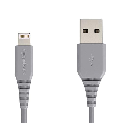 Book Cover Amazon Basics MFi-Certified Lightning to USB A Cable for Apple iPhone and iPad - 6 Feet (1.8 Meters) - Gray