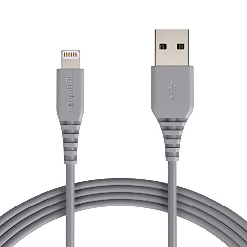 Book Cover Amazon Basics MFi-Certified Lightning to USB A Cable for Apple iPhone and iPad - 10 Feet (3 Meters) - Gray