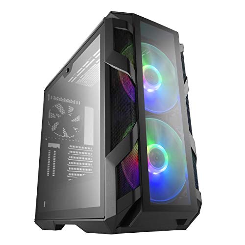 Book Cover Cooler Master MasterCase H500M ARGB Airflow ATX Mid-Tower withÂ  Quad Tempered Glass Panels, Dual 200mm ARGB Fans, Type-C I/O Panel,Â  Vertical GPU Slots & ARGB Lighting System