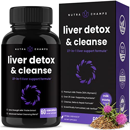 Book Cover Liver Cleanse Detox & Repair | Milk Thistle Extract with Silymarin 80%, Artichoke Extract, Dandelion Root, Chicory, 25+ Herbs | Premium Liver Health Formula | Liver Support Detox Cleanse Supplement