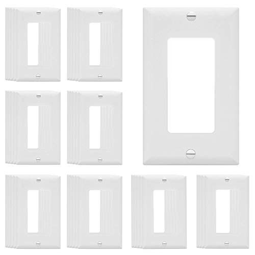 Book Cover Enerlites 8831-W-40PCS Decorator GFCI Switch Wall Plates, 1-Gang Standard Size, Unbreakable Polycarbonate, White (40 Pack)