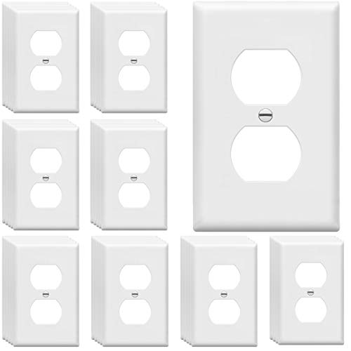 Book Cover ENERLITES Duplex Receptacle Outlet Wall Plate, Gloss Finish, Size 1-Gang 4.50