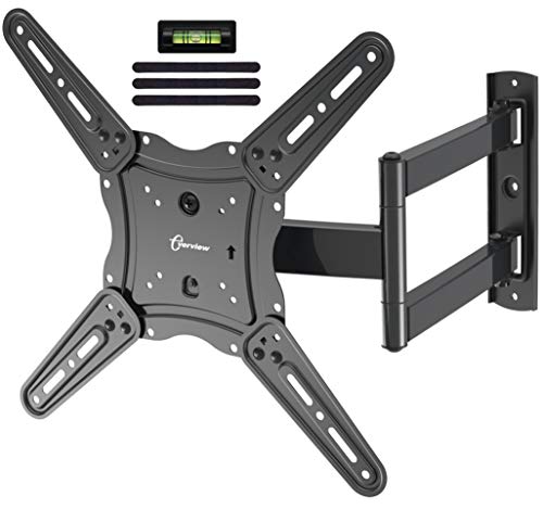Book Cover EVERVIEW TV Wall Mount Bracket fits to Most 26-55 inch LED,LCD,OLED Flat Panel TVs, Tilt Full Motion Swivel Articulating Arms, TV Bracket VESA 400X400, 77lbs Loading with Cable Ties