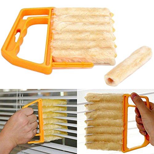 Book Cover AKOAK Microfibre Blind Blade Cleaner Window Conditioner Duster Clean Brush With 7 Slat Handheld Household Kitchen Cleaning Tools for Awnings,Siding,Vinyl,Car,Fan