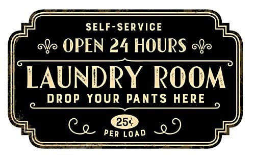 Book Cover Zazzy Signs Rustic Laundry Room Wall Decor Sign - Vintage Distressed Metal - 17x13 Inch