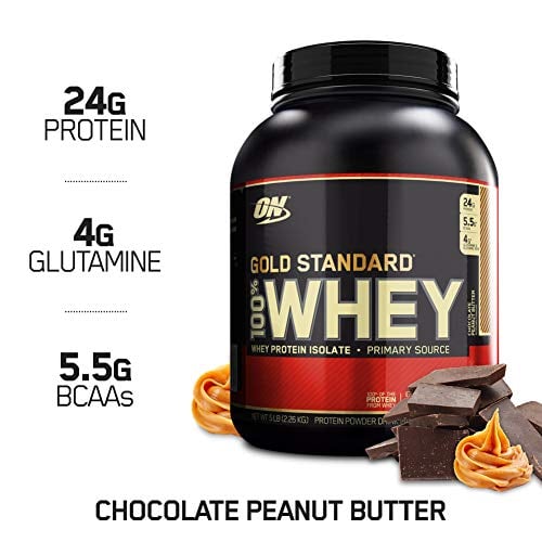 Book Cover Optimum Nutrition Gold Standard 100% Whey Protein Powder, Chocolate Peanut Butter, 5 Pound