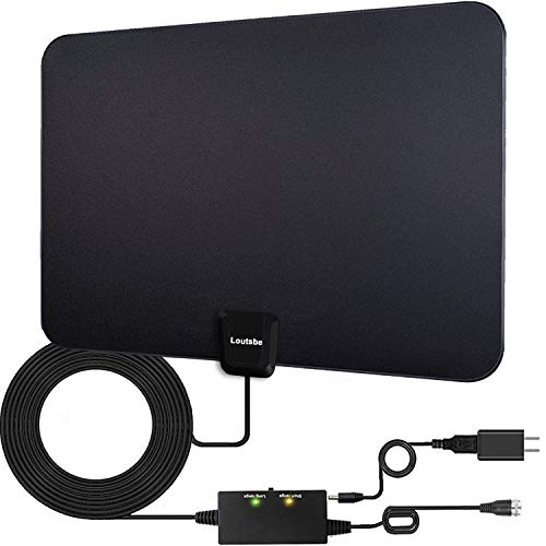 Book Cover Loutsbe Amplified Indoor HD Digital TV Antenna, Long 180 Miles Range,Support 4K 1080p and All Older TV's, Digital Antenna Amplifier Signal Booster-17ft Coax HDTV Cable,Freeview Life Local Channels
