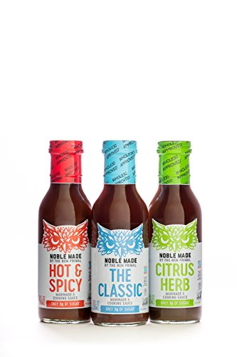 Book Cover The New Primal Marinade Variety Pack, Classic, Spicy, Citrus Herb, 3 Bottles, Whole30 Approved, Paleo, Keto