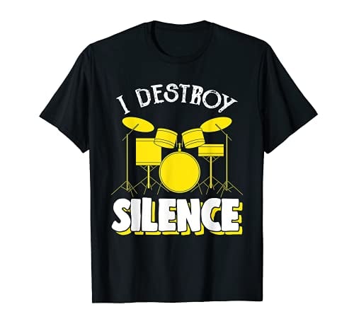 Book Cover I Destroy Silence Drum - Funny Drummer Gifts T-Shirt