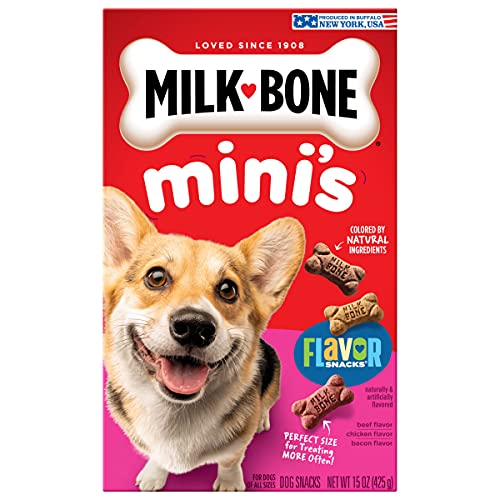 Book Cover Milk-Bone Mini's Flavor Snacks Dog Treats, 15 Ounce (Pack of 6)