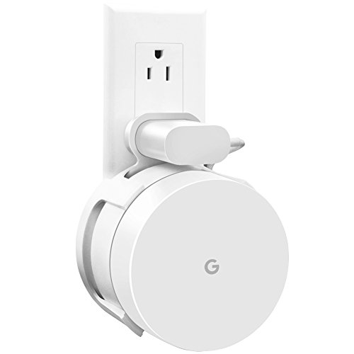 Book Cover Google WiFi Wall Mount, WiFi Accessories for Google WiFi 1st Generation System and Google WiFi Router Without Messy Wires or Screws (White(1 Pack))