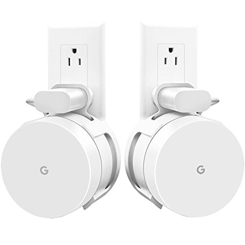 Book Cover [Upgraded] Google WiFi Wall Mount, WiFi Accessories for Google Mesh WiFi System and Google WiFi Router Without Messy Wires or Screws (White(2 Pack))