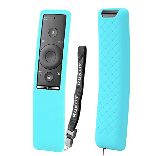 Book Cover Rukoy Protecitve Case Cover Holder for Samsung Smart TV Remote Controller of BN59 Series, Kids-Friendly Anti-Slip Shockproof Anti-Lost with Hand Strap(Blue)