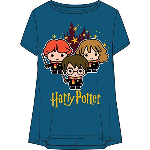 Book Cover Harry Potter Youth Girls Fashion Top Hogwarts Stars Navy
