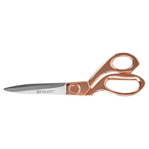 Book Cover Westcott 16968 8-Inch Stainless Steel Rose Gold Scissors For Office and Home