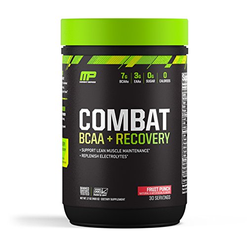 Book Cover MusclePharm Combat BCAA + Recovery Powder, 10g of Branched-Chain Amino Acids and Essential Amino Acids, Fruit Punch, 30 Servings