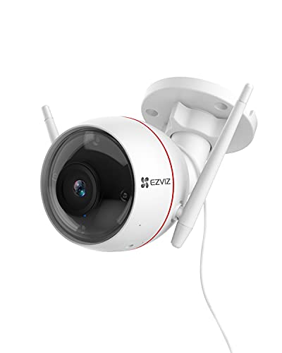 Book Cover EZVIZ Outdoor Security Camera, Surveillance IP66 Weatherproof, 100ft Night Vision, Strobe Light & Siren Alarm, Two-Way Audio, Works with Alexa Google Home (CTQ3W)
