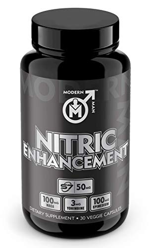 Book Cover Nitric Oxide Enhancement by Modern Man - Pump Enhancing Alpha Male Booster for Men - Yohimbine HCL, Maca Root | Increase Strength, Size & Stamina | Muscle Gain Supplement - 30 Pills