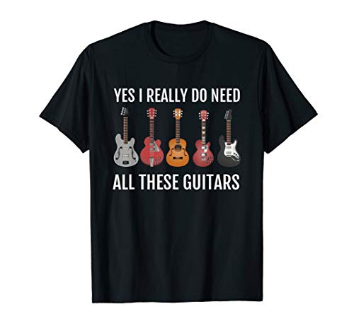 Book Cover Guitar Themed T-Shirt Guitar Player Gift Need These Guitars