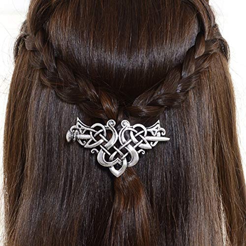 Book Cover Viking Celtic Hair Sticks Hairpin-Viking Hair Clip Men Antique Silver Hair Sticks Hairpin Triangle Clips for Long Hair Stick Slide Irish Hair Accessories Celtic Knot Hair Pin Viking Jewelry Women