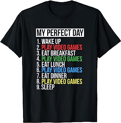 Book Cover My Perfect Day Video Games Funny Cool Gamer T-Shirt