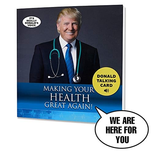 Book Cover Talking Trump Get Well Card - Wishes a Speedy Recovery in Donald Trump's REAL Voice - Give Someone a Personal Get Well Greeting From The President Of The United States -Includes Envelope