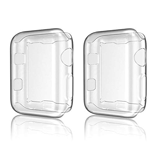 Book Cover for Apple Watch Case iWatch Screen Protector TPU All-Around Protective Case Clear Ultra-Thin Cover for Apple Watch Series 3, 2 Pack case (Clear, for 38mm Apple Watch case)
