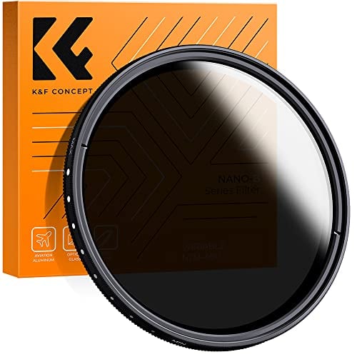Book Cover K&F Concept 49mm Variable ND2-ND400 ND Lens Filter (1-9 Stops) for Camera Lens, Adjustable Neutral Density Filter with Microfiber Cleaning Cloth (B-Series)