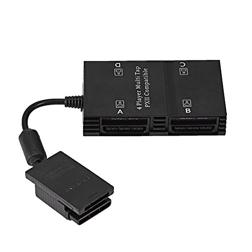 Book Cover Multitap for PS2, 4 Player Multi-Tap Adapter Connector with 4 Memory Slots for Playstation 2