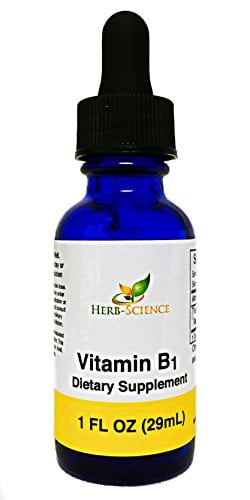 Book Cover Herb-Science Liquid Vitamin B1 Drops - Daily Thiamine Supplement to Support Digestion, Nervous System, Heart Health, Stress Relief, Natural Energy Booster - 500% DV, 36 Servings per Bottle - 1 fl. oz.