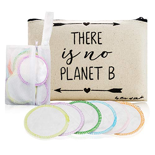 Book Cover Reusable Makeup Remover Pads -Bamboo Holder, Laundry Bag & Travel Pouch - Washable Organic Cotton Pads for Face - Bamboo Reusable Cotton Rounds for Face (18 Pack, Multi-Color)