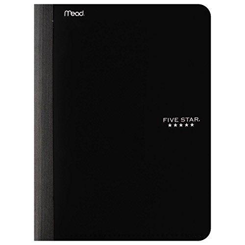 Book Cover Five Star Composition Book, Notebook with Pockets, 100 Sheets, 9-3/4