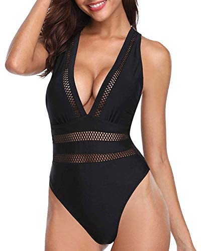 Book Cover Tempt Me Women One Piece Plunge V Neck Monokini Sexy Hollow Out Swimsuits Bathing Suit