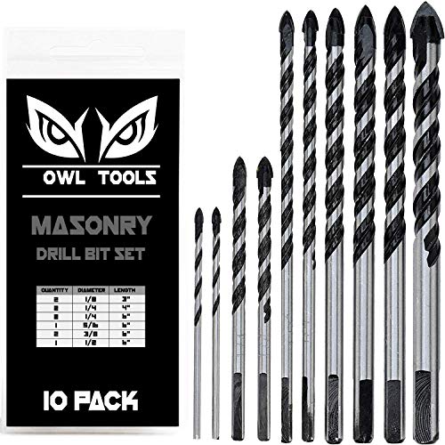 Book Cover Masonry Drill Bit Set (10 Pack in 1/8