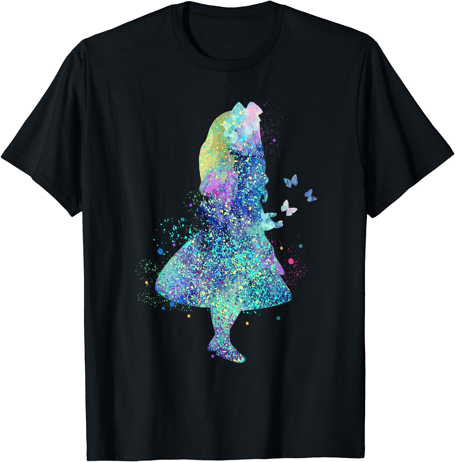 Book Cover Watercolor Splatter Alice In Wonderland T Shirt Design