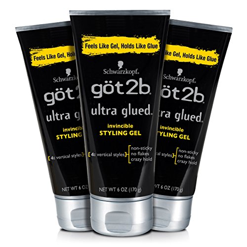 Book Cover Got2b Ultra Glued Invincible Styling Hair Gel, 6 Ounce (Pack of 3)