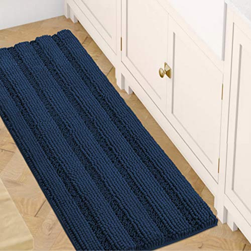 Book Cover Bath Rugs for Bathroom Washable Non Slip Extra Thick Chenille Striped Bath Mat Rug Runners 47