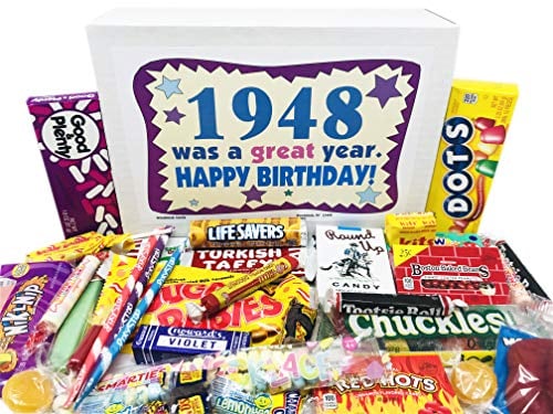 Book Cover Woodstock Candy ~ 1948 73rd Birthday Gift Box Nostalgic Retro Candy Mix from Childhood for 73 Year Old Man or Woman Born 1948 Jr