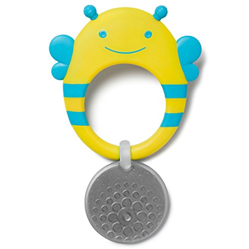 Book Cover Skip Hop Stay Cool Teether, BPA-Free and Freezer Safe Silicone Coated Baby Teether, Bee