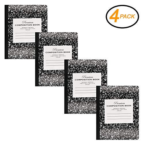 Book Cover Emraw Black Marble Composition Book Unruled Paper 100 Sheet Office Dairy Drawing Note Books Journals Meeting Notebook Hard Covers Pack Of 4 Writing Book For school